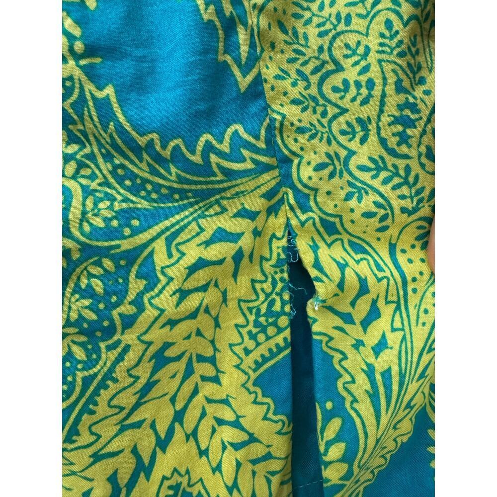 Open Back Dress Boho Details Floral Print Cottage Blue Yellow Twee Size 6 - Picture 10 of 11